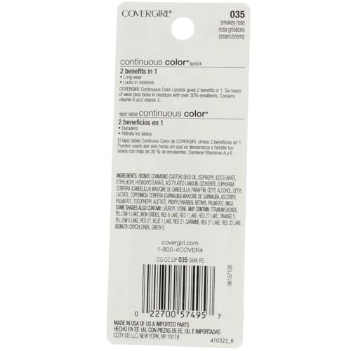 CoverGirl Continuous Color Lipstick 035 Smokey Rose