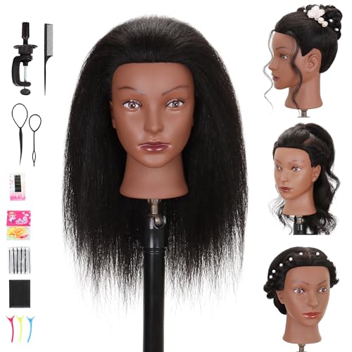 Mannequin Head with 100% Human Hair for Braiding & Styling