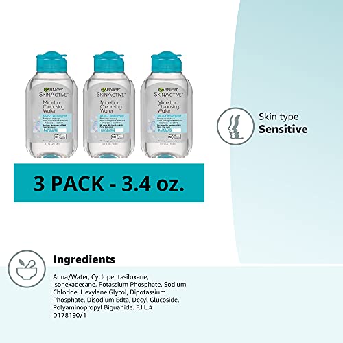 Garnier Micellar Cleansing Water 3-Pack - Waterproof Makeup Remover
