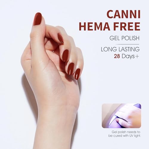 CANNI Burnt Umber Red Gel Nail Polish - High Gloss, Soak Off, 1Pcs