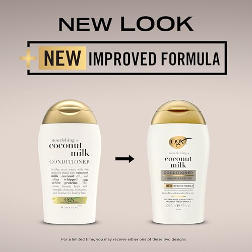 OGX Nourishing + Coconut Milk Conditioner, 3 Ounce Trial Size (Pack of 2)
