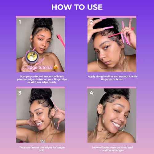 Edge Control Flexible Strong Hold For Natural and Relaxed Hair, Excellent Braiding Gel - Natural Instant 4C Edge Control.