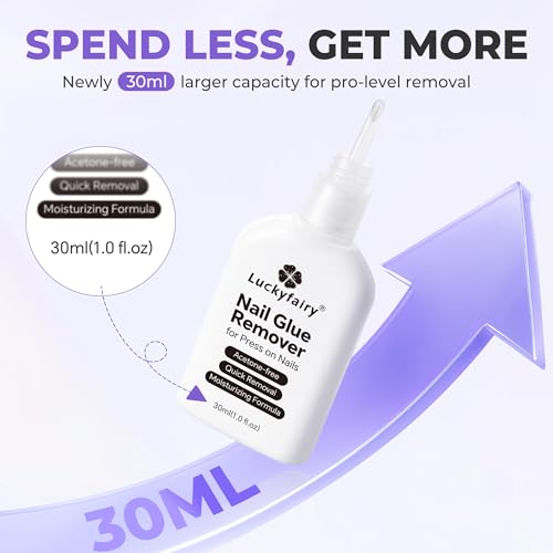 Luckyfairy Non-Acetone Press On Nail Glue Remover 30ml - Gentle Formula