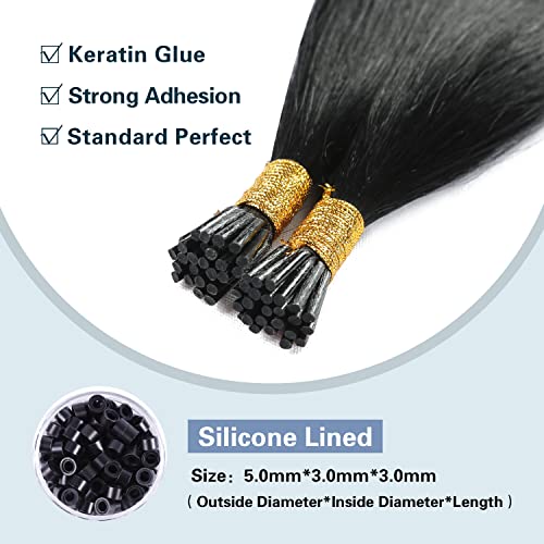 Sunya I Tip Hair Extensions 14" Jet Black 50 Strands