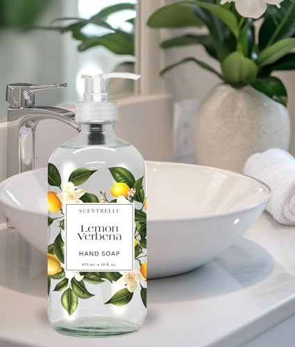 Scentrelle Hand Soap Set 4-Pack, 16 fl oz Glass Bottles