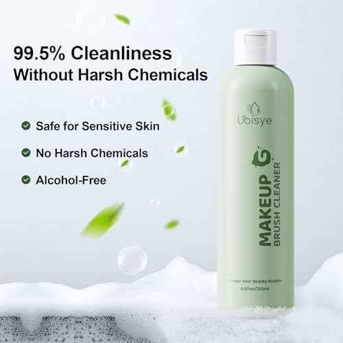 Makeup Brush Cleaner, Stocking Stuffers for Women, Teen Girls, Make Up Brush Cleaner Solution, Makeup Sponge Cleaner for Brushes, Brush Shampoo for Deep Cleaning, Cruelty Free 8.6 Fl Oz