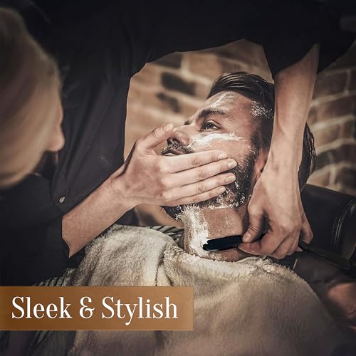 Fac?n Straight Razors for Men - Professional Barber Straight Edge Razor Kit with 100 Blades,Japanese Stainless Steel Barbero Shaver for a Smooth & Precise Shave, Premium Barber Razor for Men's Shaving