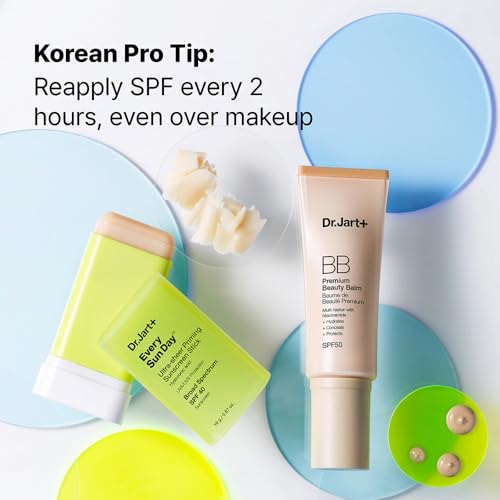 Dr.Jart+ Every Sun Day Invisible Korean Priming Sunscreen Stick SPF 40 with Hyaluronic Acid | Glides Over Makeup | Korean Skincare | Travel Size, 0.67 Ounce