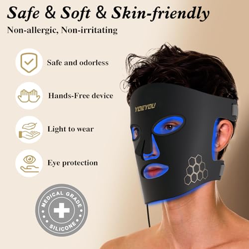 Red Light Therapy for Face, 850nm Near Infrared LED Face Mask