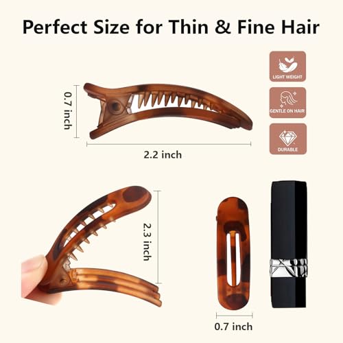 Lahnie Small Flat Hair Clips - 10 Pack for Thin Fine Hair
