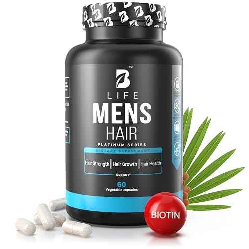 Men¡¯s Hair Growth Supplement ? Biotin & Collagen Hair Vitamins for Men ? Thicker, Fuller Hair, Nail & Scalp Support ? Hair Loss Supplement with Zinc, Selenium & Vitamins A C D E ? 60 Capsules