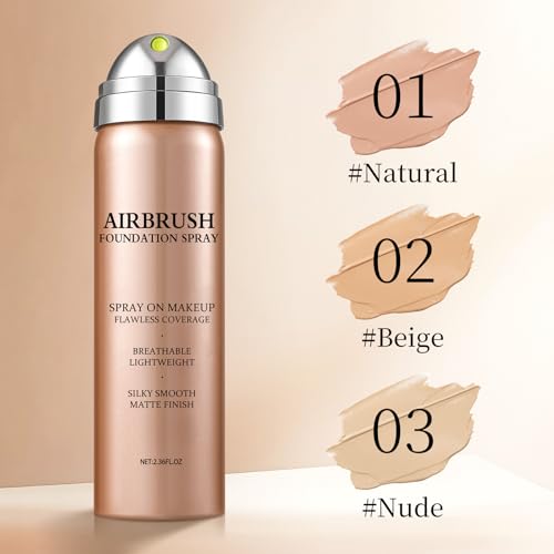 Airbrush Foundation Makeup - Buildable Coverage, Moisturizing Formula