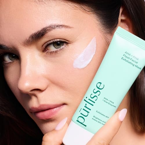 p?rlisse AHA & PHA Flash Facial Exfoliant - Gentle Brightening Mask to Help Gently Refine Texture, Clear Pores & Even Skin Tone - Enriched with Fruit Enzymes to Support Skin Barrier (1.7 oz)