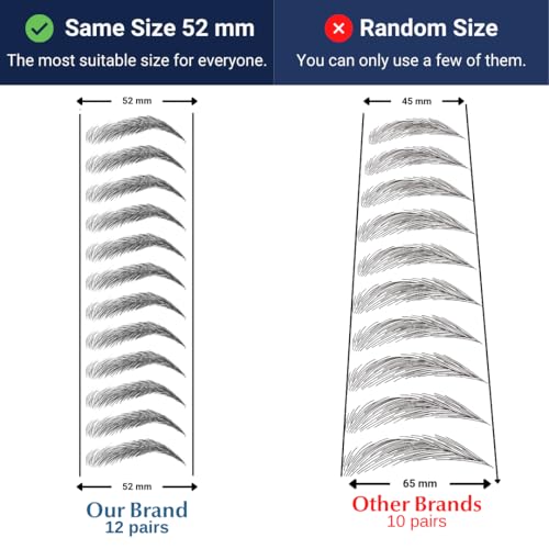 Bliss and Beyond USA | Waterproof Eyebrow Tattoo Stickers. A real hair stroke look. Hair replacement without surgery. Solution for hair loss. Bushy eyebrow tattoos. (New Los Angeles, Dark Brown)