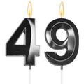 49 Black Birthday Candle Number for 49th Party Decorations