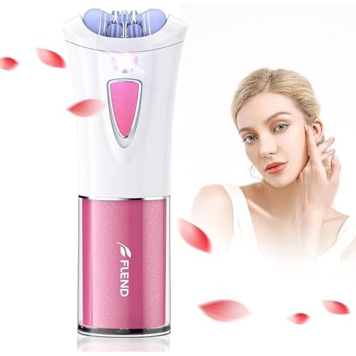 Mini Epilator, Facial Hair Remover for Women, Full Body Smooth Glide Epilator, Portable Electric Lady Shaver for Face, Armpits, Arms, Bikini, and Legs, with 9-Tweezers with LED for Precision