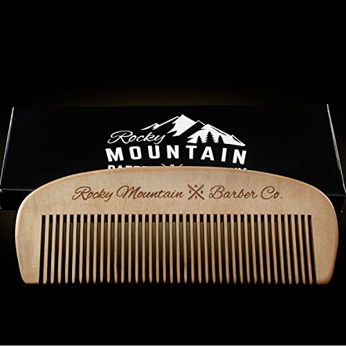 Hair Comb - Wood with Anti-Static & No Snag Handmade Brush for Beard, Head Hair, Mustache with Design in Gift Box