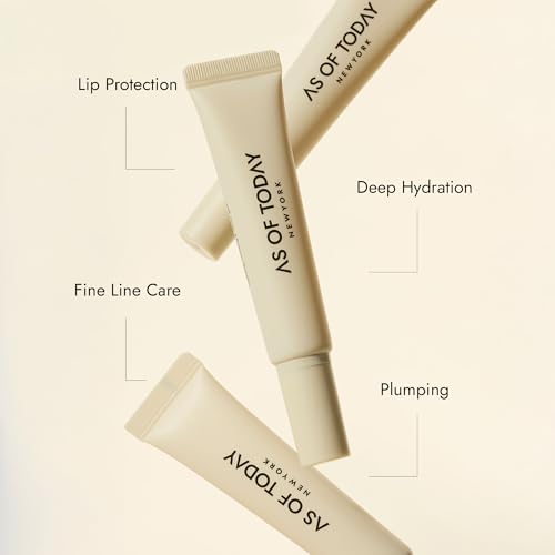 AS OF TODAY R Peptide Lip Balm | Hyaluronic Acid + Peptide Glossy Balm | Salted Caramel Hydrating Lip Treatment | Plumping Moisturizing for Dry Lips | Clean Beauty Formula | 0.35 oz Tube