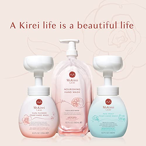 MyKirei by KAO Foaming Hand Soap with Japanese Yuzu Flower, Nourishing Hand Wash, Paraben/Cruelty Free and Vegan Friendly, Sustainable Bottle, Pump 8.5 Ounce Citrus