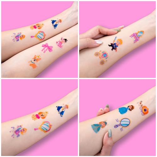 120 PCS Princess Temporary Tattoos for Kids Party Favors