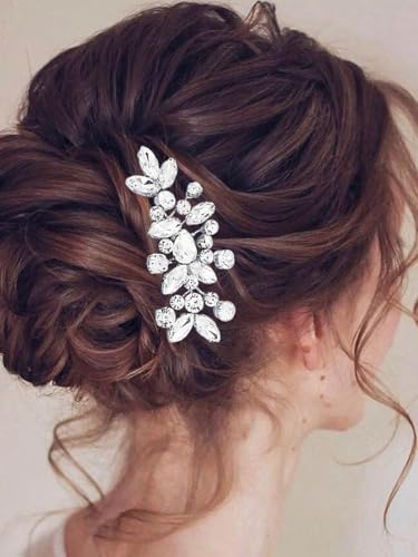 Silver Rhinestone Wedding Hair Comb Bridal Hairpiece