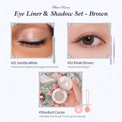 Flower Knows 3-Piece Eye Makeup Set - Eyeliner & Eyeshadow Trio
