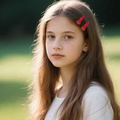 Strawberry Hair Clip - 4Pcs Red Metal Snap Fruit Hair Clips Hair Barrettes Cute Strawberry Hair Accessories for Girls Toddlers Kids and Teens Gifts