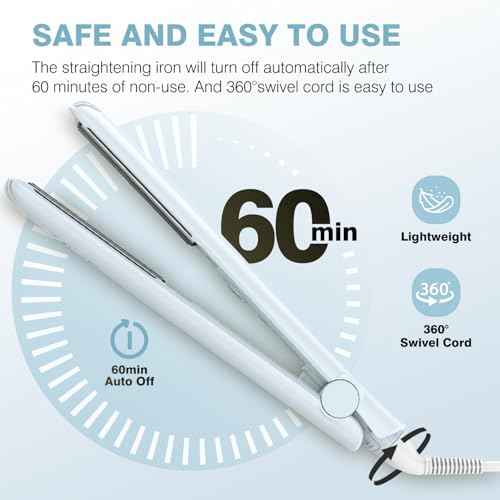 MiroPure 1 Inch Flat Iron, Hair Straightener with 30S Fast Heating & 60min Auto Shut-Off, Hair Straightener and Curler 2 in 1 with 3D Ceramic Floating Plates, Blue