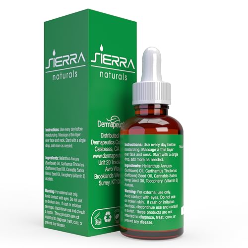 Sierra Naturals Hemp Seed Oil, Benefits for Skin Hemp Seed, Great for Beauty Anti-Oxidant Anti-Aging Moisturizing Hydrating with Vitamin E (1oz) - Hemp Oil