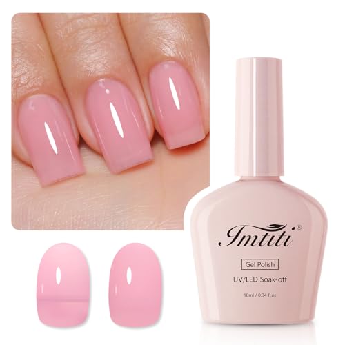 Imtiti Pink Sheer Jelly Gel Nail Polish - 10ml Translucent UV/LED Gel