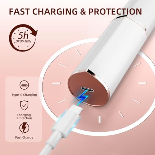 Rechargeable Facial Hair Remover for Women with 2 Replacement Heads