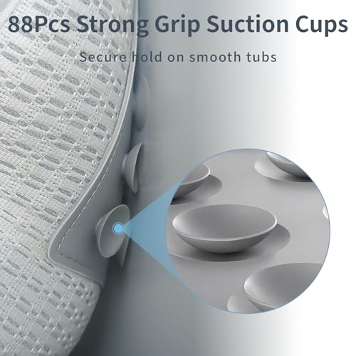 Luxury Bath Pillows for Tub with 4D Mesh Fabric - Thick and Soft Ergonomic Head Neck Back Support, Quick-Drying White Bath Pillows with Anti-Slip Suction Cups, Spa Gift for Adults and Seniors