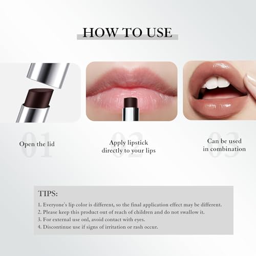 Wugbc Tinted Lip Balm - Hydrating Black Lipstick, 2 Pack