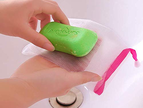 Exfoliating Soap Mesh Pouch Bags - 10 Pack Drawstring Holder