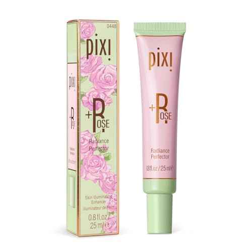 Pixi Beauty +Rose Radiance Perfector | Multitasking Brightening & Blurring Primer with Rose Water, Ceramide NP & Hyaluronic Acid | Luminous Skin Primer & Glowy Complexion Enhancer | 0.8 fl oz/ 25 ml