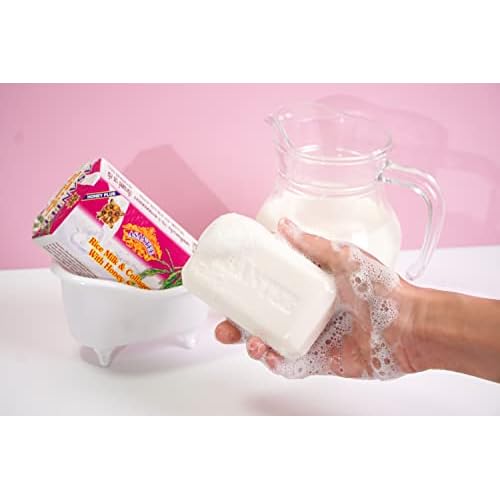 ASANTEE Rice Milk with Collagen and Honey Soap - Luxurious Body Soap for Soft, Clear, and Radiant Skin - Scent Long-Lasting (Pack of 6)