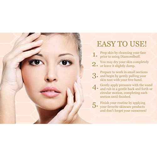 DIAMONDBUFF Microderm Exfoliation Tool for at Home Glowing and Radiant Skin | Reduce Acne, Fine Lines, Wrinkles, & Provide a Velvety Smooth Complexion with Diamond Microdermabrasion