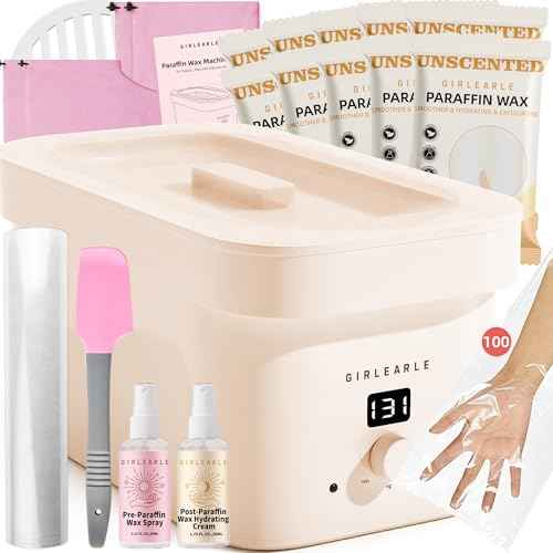 7000ml Paraffin Wax Machine for Hand and Feet, Hand Wax Paraffin Machine Bath with 4.4 lbs Scent-Free Paraffin Wax Refills for Hands, Feet, Elbows & Body to Relieve Stiff Muscles & Joints
