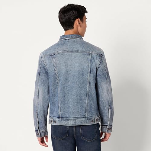 Men's Regular-Fit Heavyweight Denim Jacket with Patch Pockets