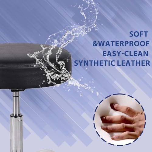 Rolling Stool with Wheels Adjustable Stool Professional Salon Tattoo Swivel Rolling Lash Chair Soft Comfortable