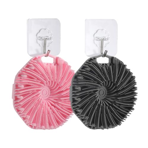 Silicone Body Scrubber Set - 2 Pack Exfoliating Shower Brush
