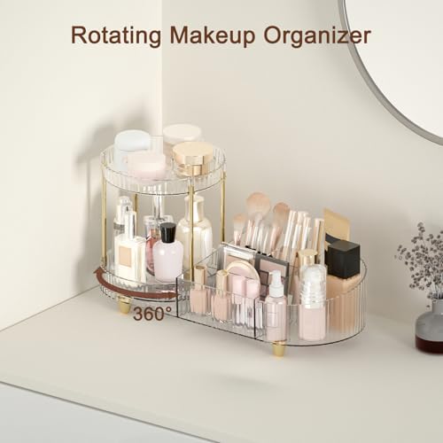 Rotating Makeup Organizer with 5 Compartments | Perfume Tray