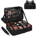 Large 3-Layer Makeup Case with 10 Dividers
