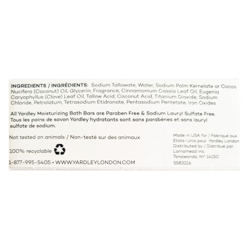 Yardley London Cinnamon Swirl Soap Bar 6 Pack, 4oz Each ? Limited Edition Infused with Cinnamon Leaf & Clove Bud Essential Oils, Moisturizing Bath Bar