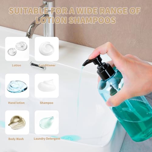 16 oz Empty Shampoo Pump Bottles, 500ml Dispenser