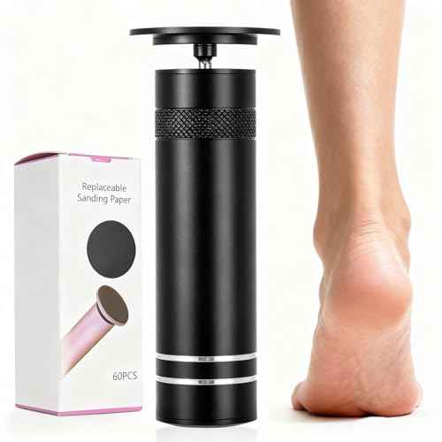 Electric Foot Callus Remover-60pcs Replacement Sandpaper Discs, 1200RPM Speed Adjustment, Metal Body, Callus & Dead Skin Removal