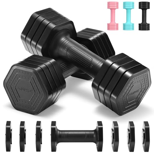 Adjustable Dumbbell Set Women 2-5 lbs, TPU Grip