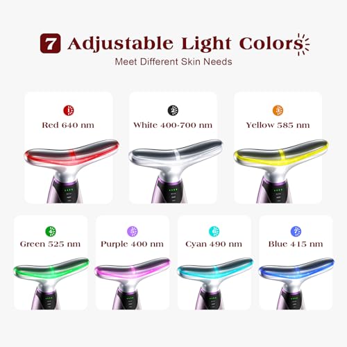 Pedete 7-Color Red Light Facial Massager with Heating & Vibration