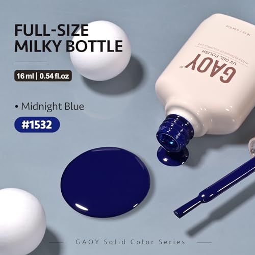 GAOY Midnight Blue Deep Blue Gel Nail Polish 16ml Soak Off UV LED Cure