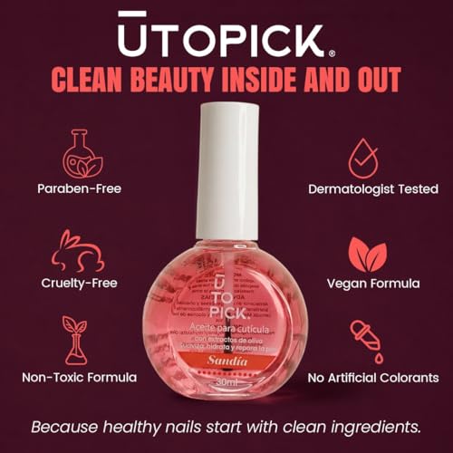 UTOPICK Watermelon Cuticle Oil for Nails - Nourishing 30ml with Olive Extract